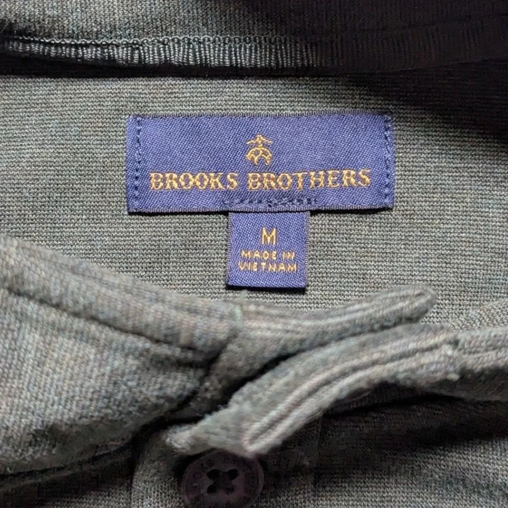 Fuzzy's Vodka x Brooks Brothers Men Medium Mock Neck Pullover Olive Green EUC